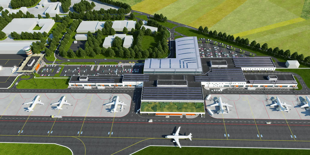 Vizualizace letištního terminálu (Foto: letiste-vodochody.cz)