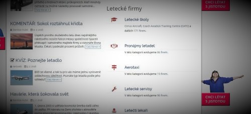 Ukázka zvýraznění firmy na Aerowebu