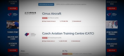 Ukázka zvýraznění firmy na Aerowebu
