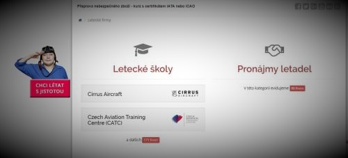 Ukázka zvýraznění firmy na Aerowebu