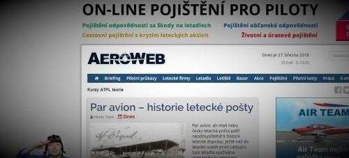 Ukázka textové reklamy na Aerowebu