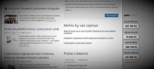 Ukázka textové reklamy na Aerowebu