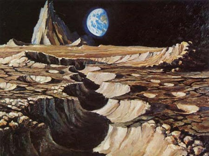 Alexej Leonov: Měsíční krajina s krátery