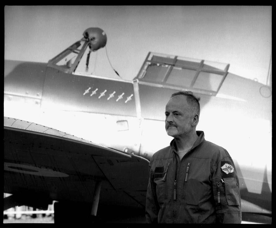 Pilot Jiří Horák při svém proslovu (Foto: Richard Homola)