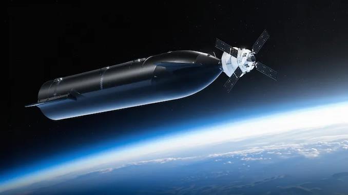 Takto by mělo vypadat setkání landeru Starship s pilotní kabinou kosmické lodi Orion (Zdroj ilustrace: NASA)