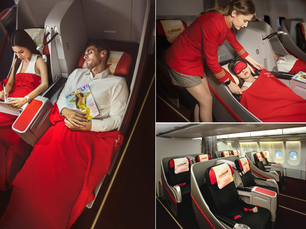 Paluba obchodní třídy – Airbus A330 (Zdroj: VietJet Air)