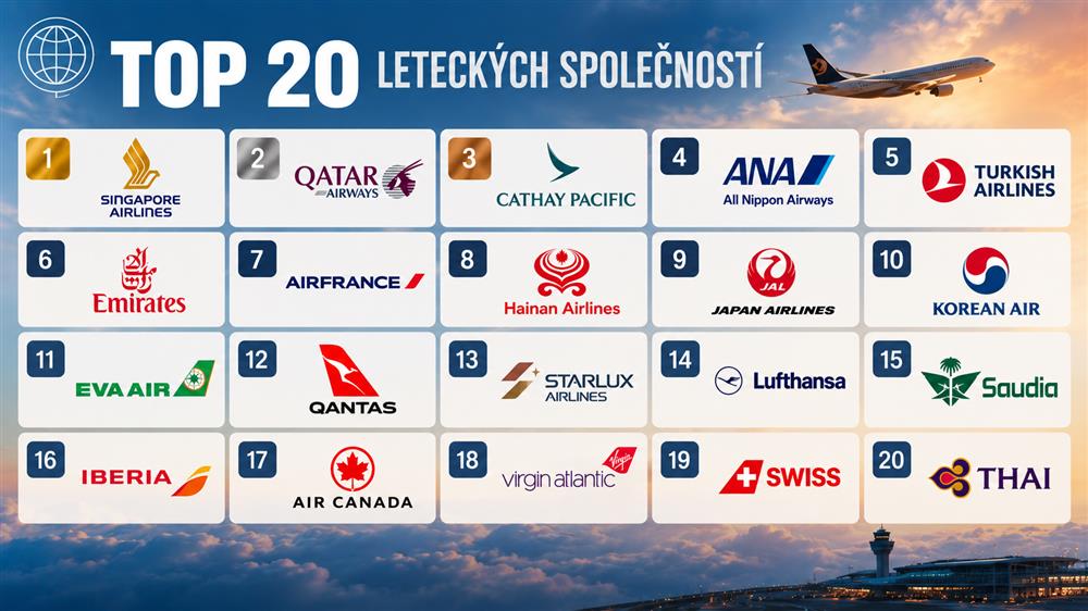 Žebříček TOP leteckých společností (Zdroj: Aeroweb)
