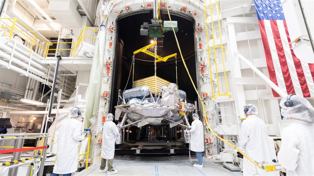 Lunární přistávací modul Griffin-1 prochází testováním v NASA Jet Propulsion Lab. (Zdroj: NASA/JPL-Caltech)