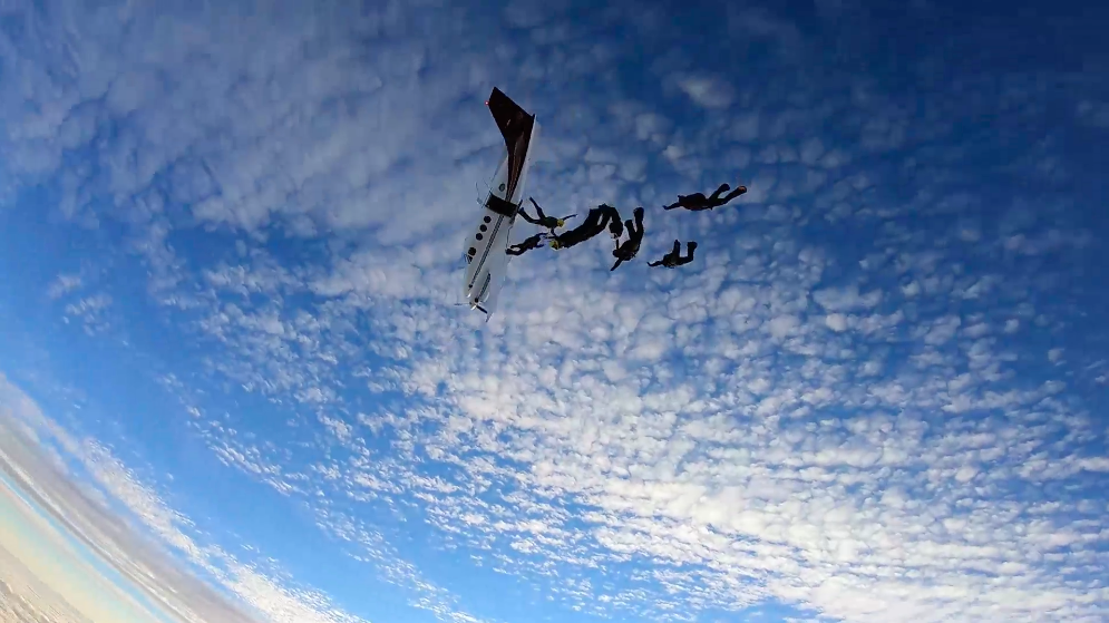 Aircraft Stall Captured by Skydiver facebook.com @Bernard Janse van Rensburg