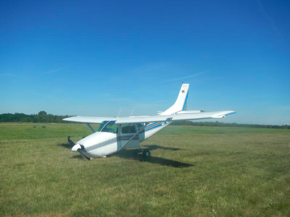 Cessna 210B na místě nehody