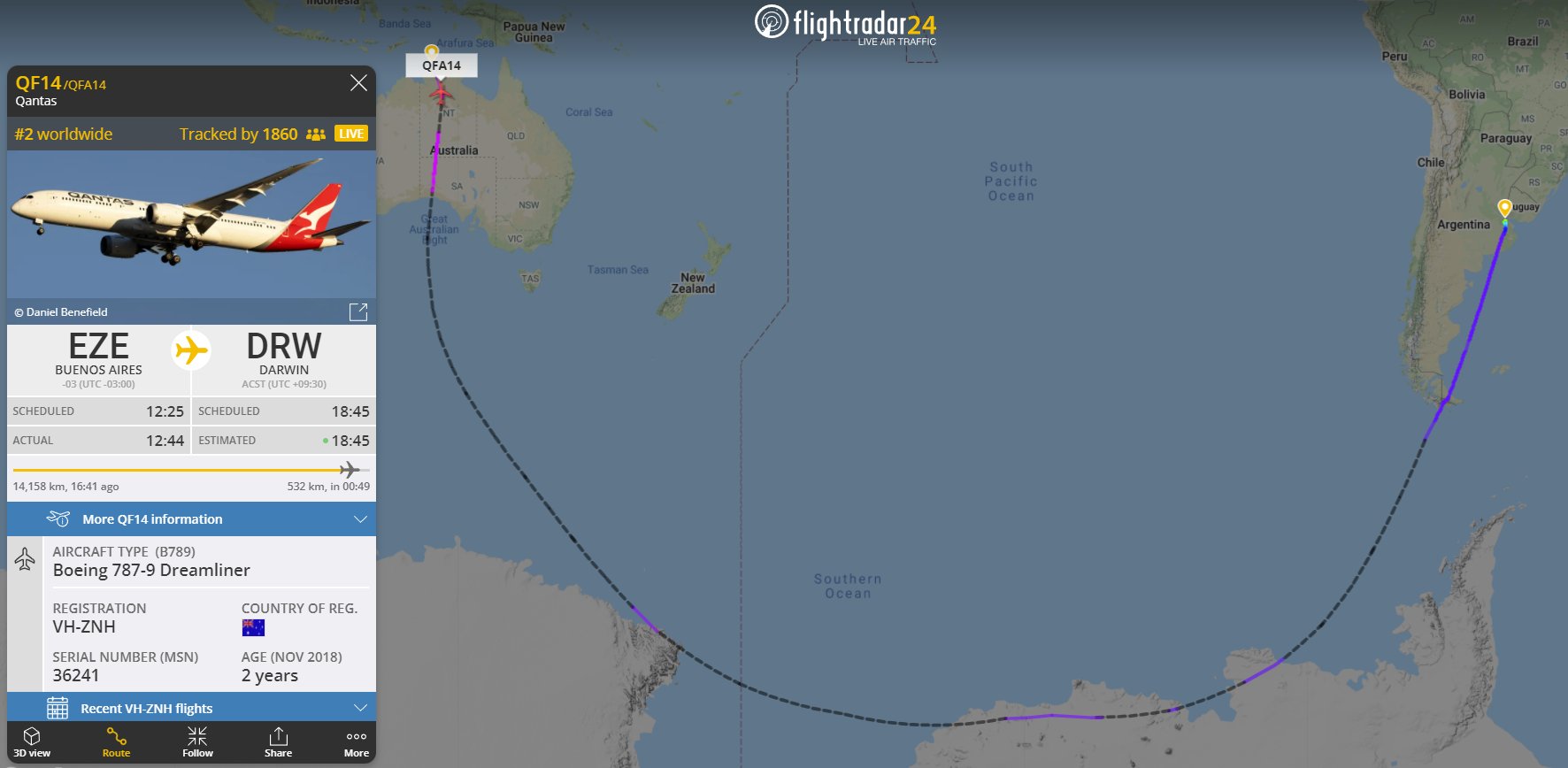 twitter.com @flightradar24 QF14