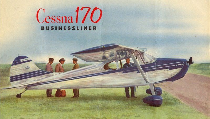 Cessna 170B na dobové propagační ilustraci. Zajímavé je „zrecyklování“ obchodního názvu Businessliner dříve používaného pro C195