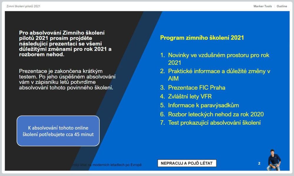 Zimní školení Aeroprague.com Praha Letňany