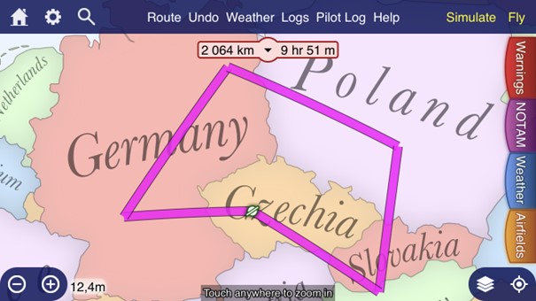 Jiří Pruša Shark UL pokus o rekordní let 2064 km