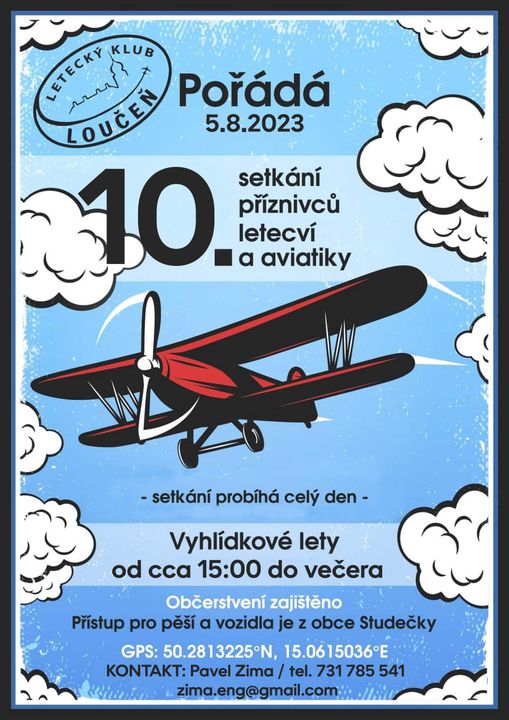 Setkání příznivců letectví a avioniky na letišti Loučeň