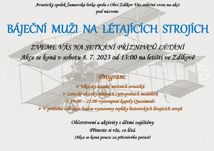 Báječní muži na létajících strojích Zdíkov