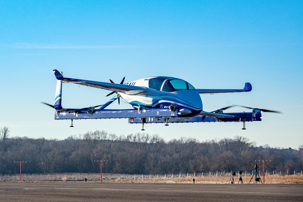 Passenger Air Vehicle (PAV) při letové zkoušce / Foto Boeing