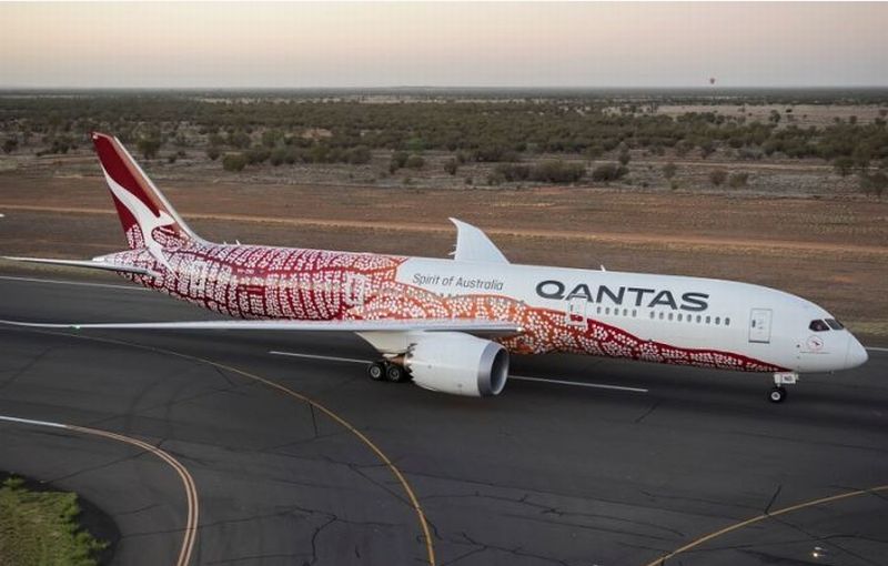 Boeing 787 Qantas ve speciálním zbarvení