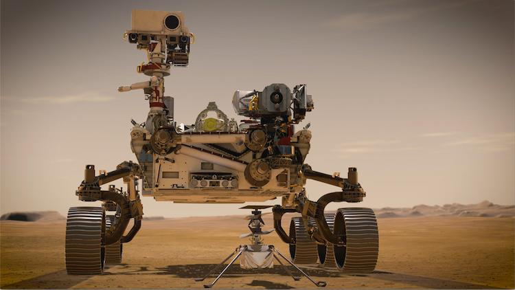 Mise Marws 2020: Rover Perseverance s vrtulníčkem Ingenuity / Zdroj: NASA