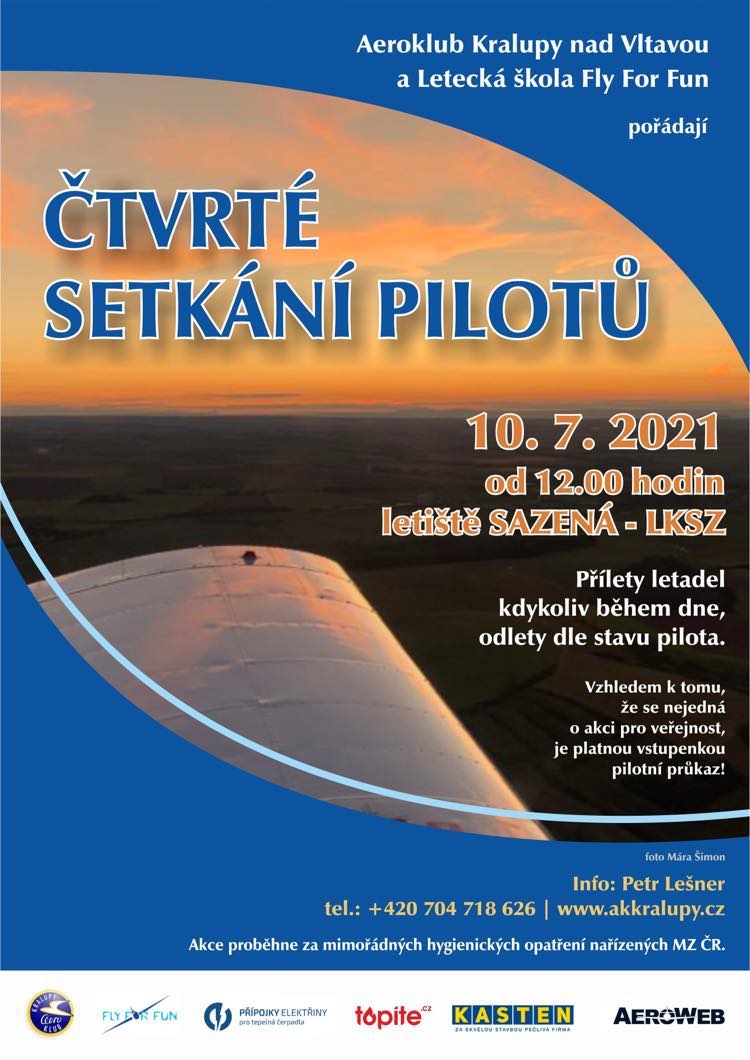 Setkání pilotů se uskuteční druhou sobotu v červenci