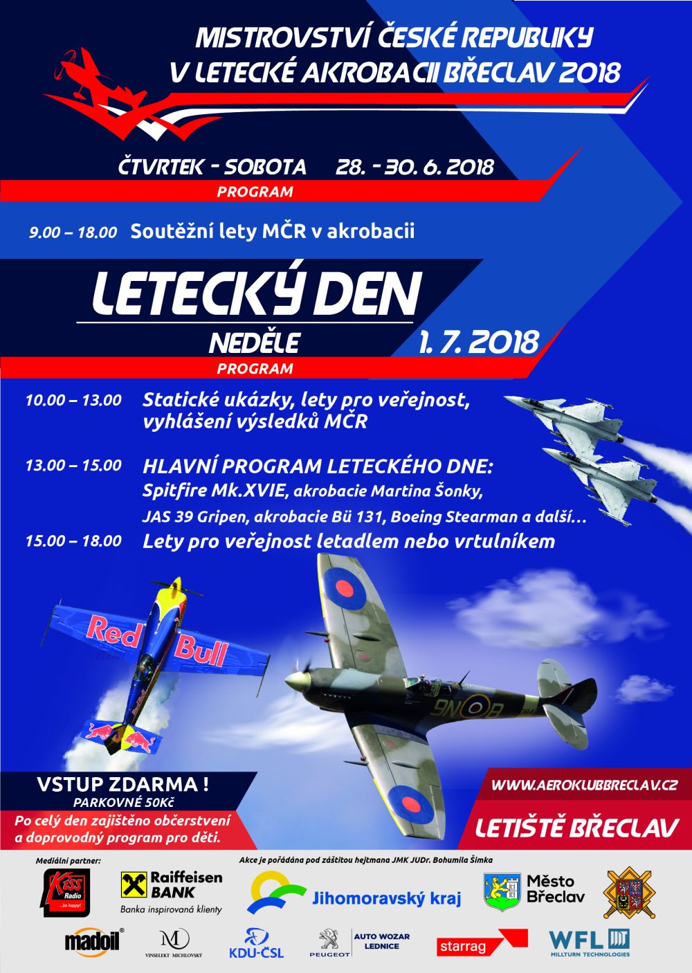 Plakát k mistrovství republiky v motorové letecké akrobacii 2018