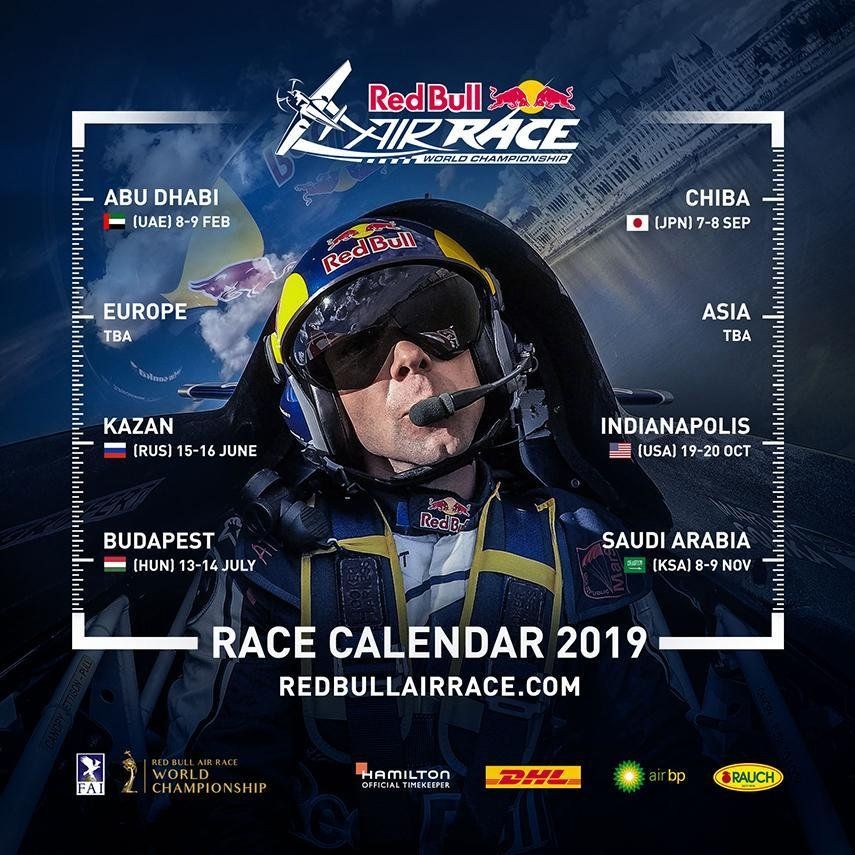Závodní kalendář Red Bull Air Race 2019