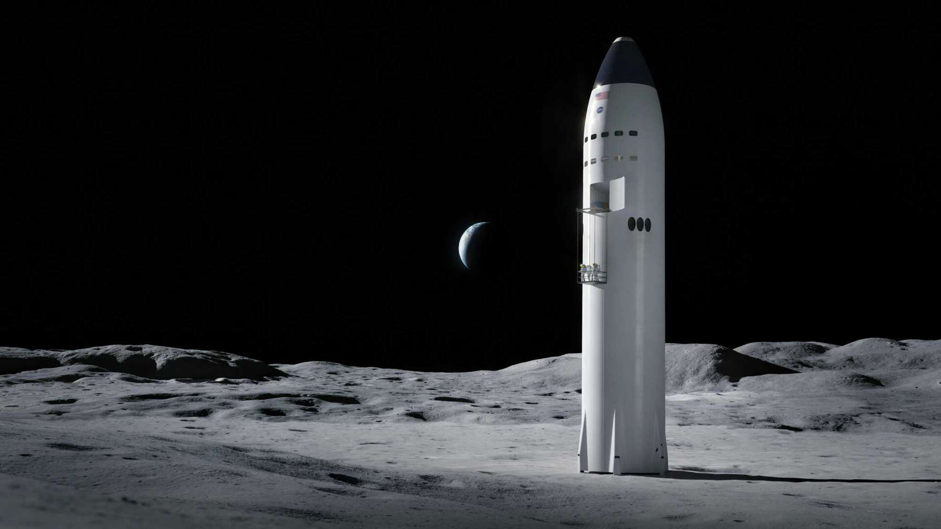 Starship na Měsíci spouští výtah s posádkou…