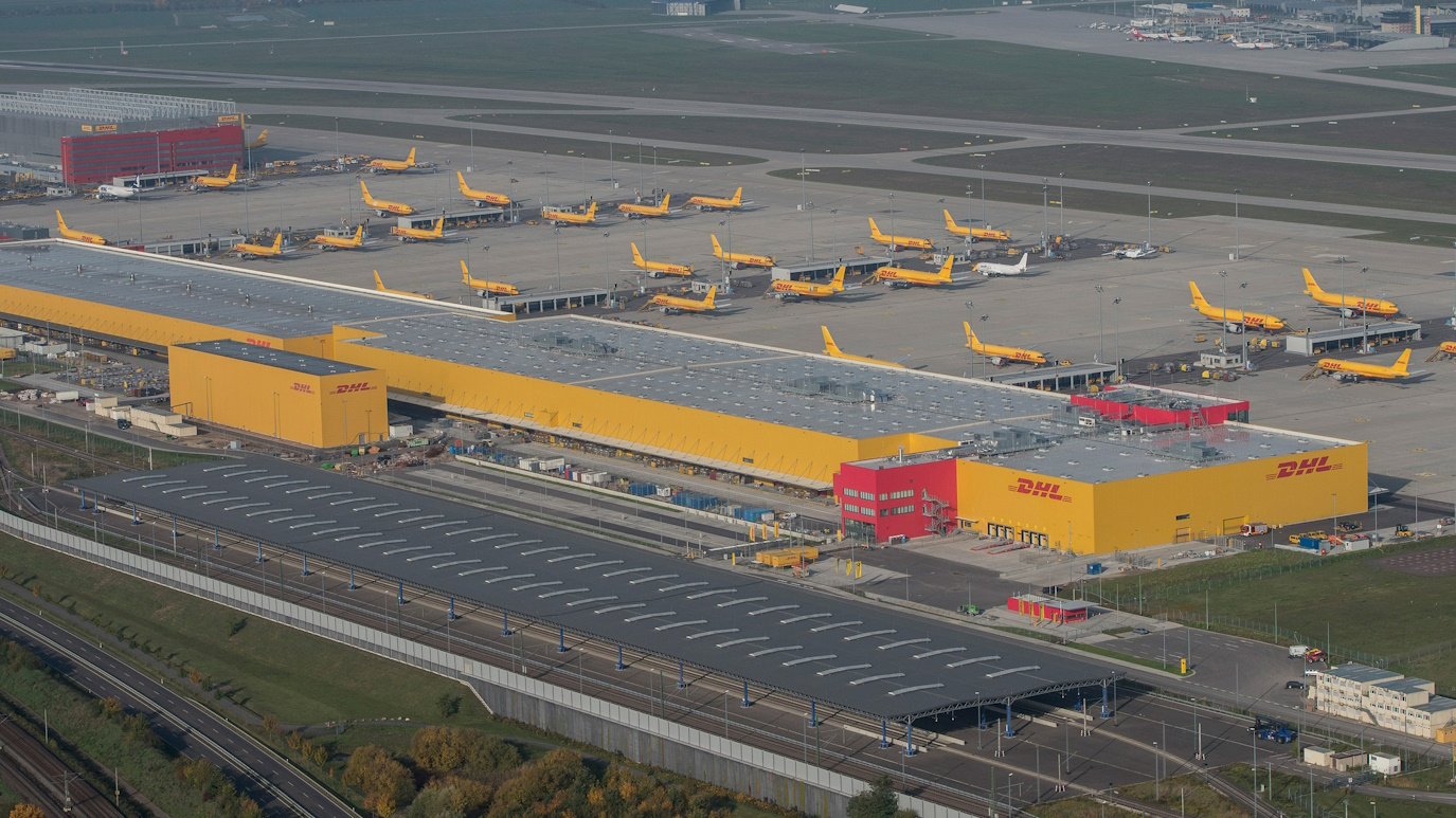 Hub společnosti DHL na letišti v Lipsku
