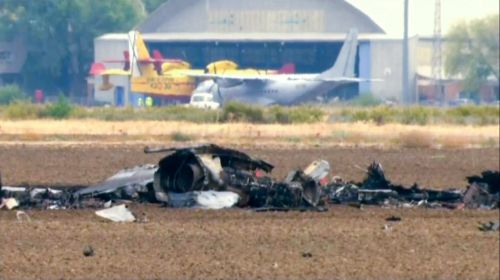 Další španělská ztráta, F/A-18 havaroval během vzletu, pilot zemřel