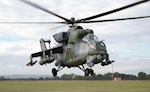 V Náměšti havaroval po problému s pohonnou soustavou armádní Mi-35