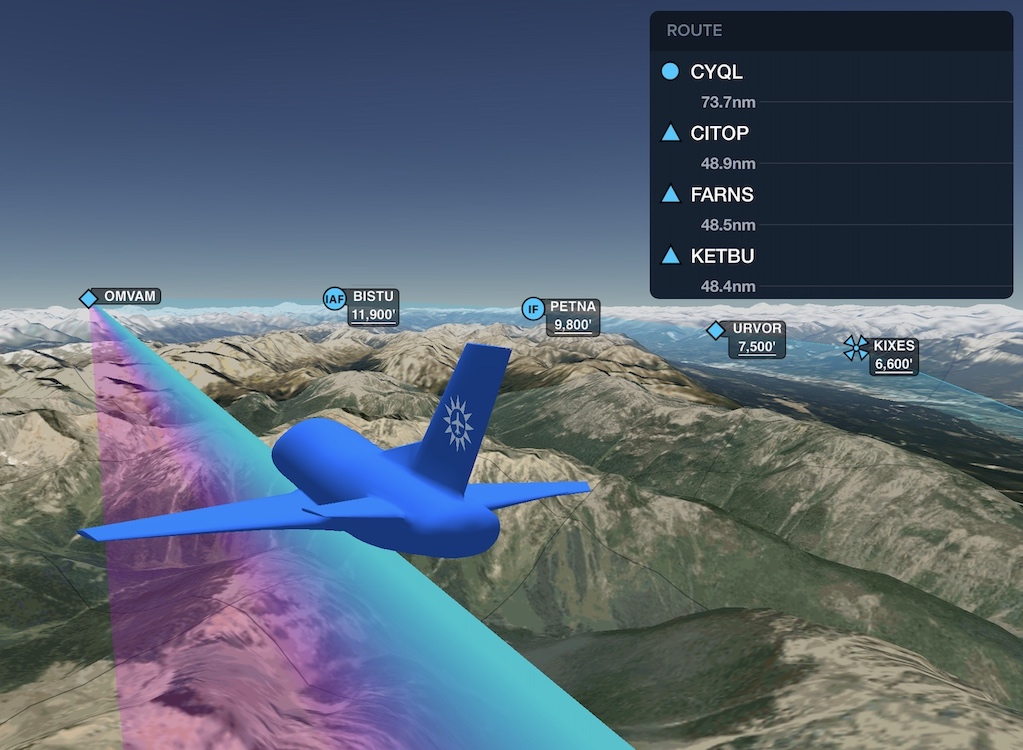 ForeFlight přichází s funkcí 3D zobrazení příletových a odletových tratí 