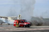 Na českobudějovickém letišti proběhl cvičný požár letadla