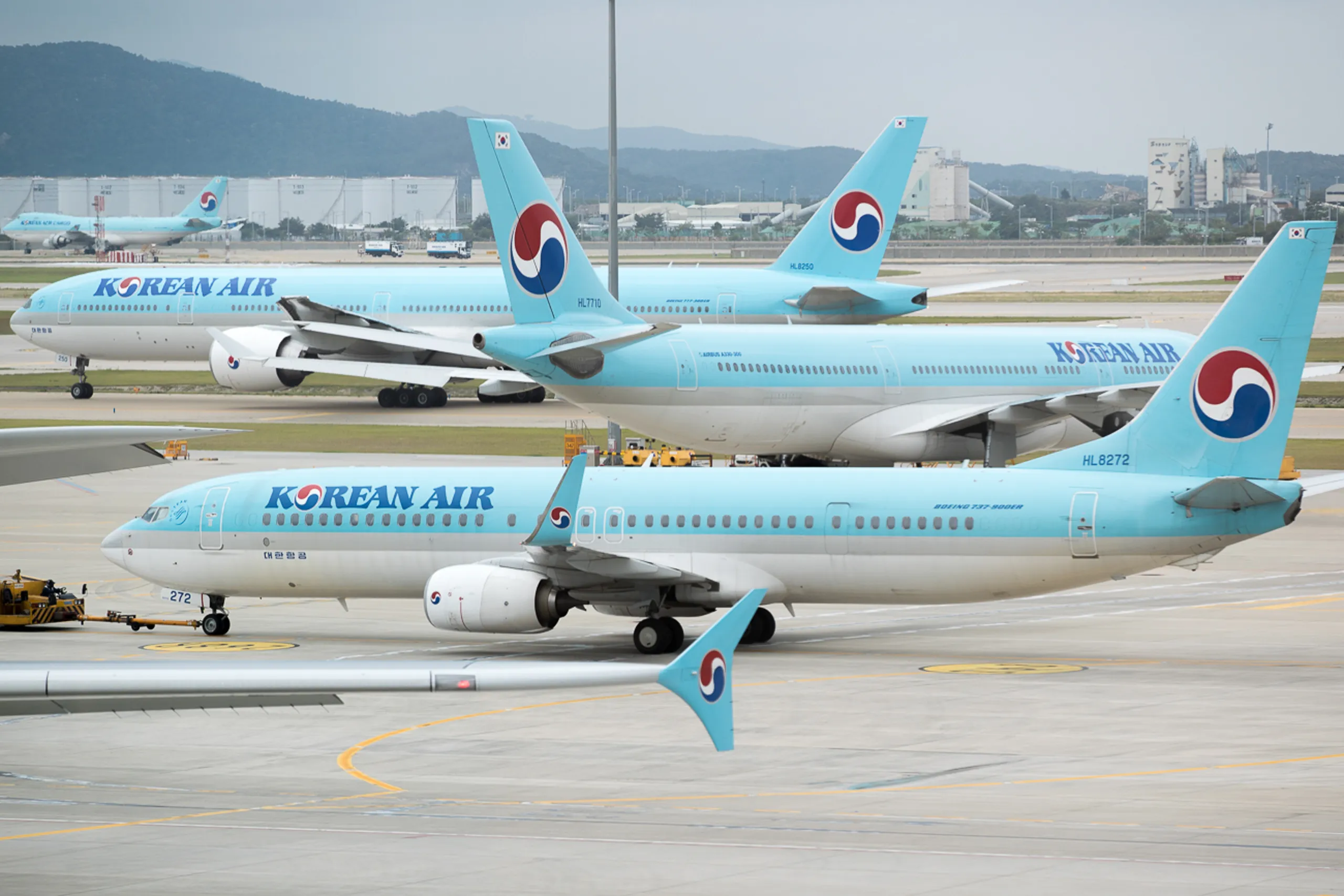 Letadla Korean Air na letišti Incheon