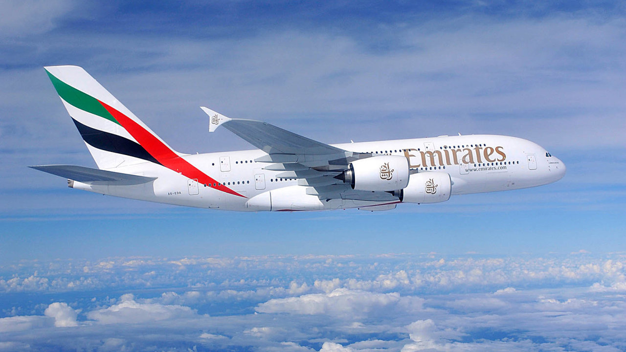 Airbus A380 v barvách Emirates