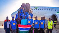 Letadlo s fotbalisty Gambie muselo nouzově přistát, chyběl kyslík