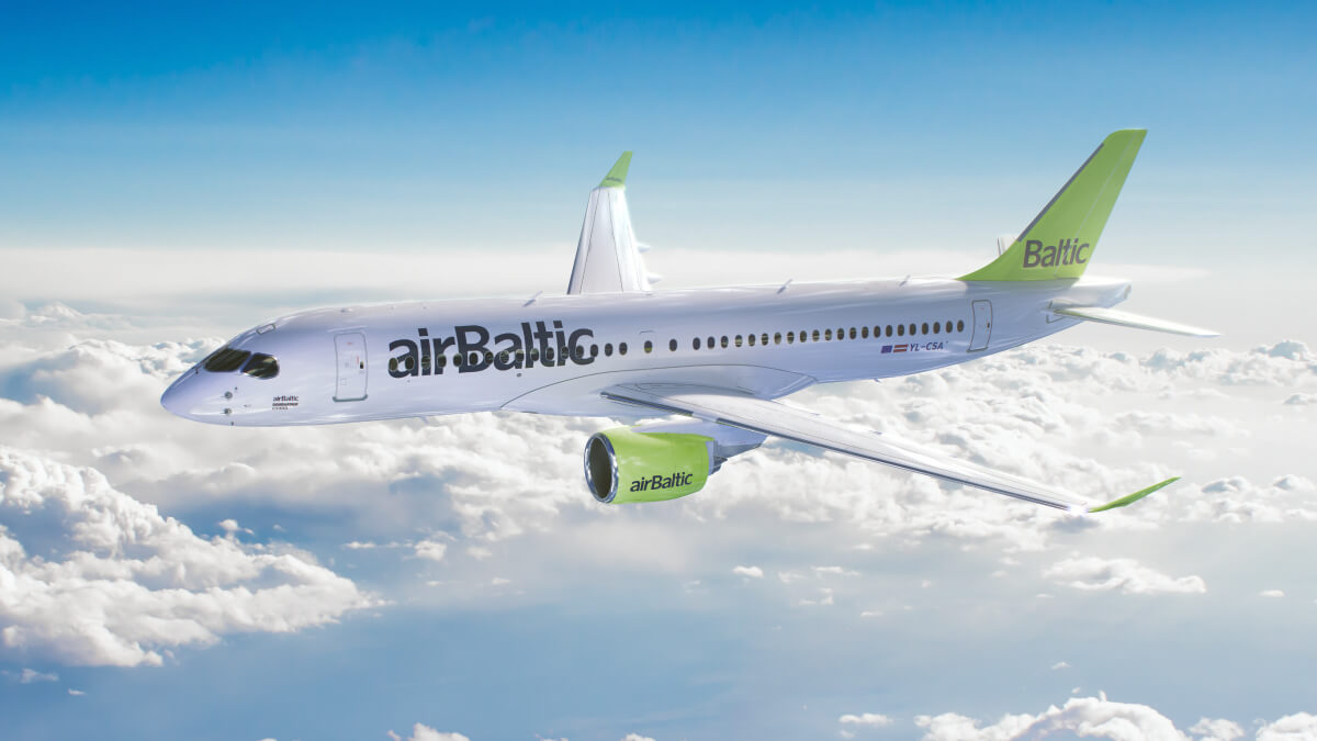 Airbus A220-300 v barvách AirBaltic