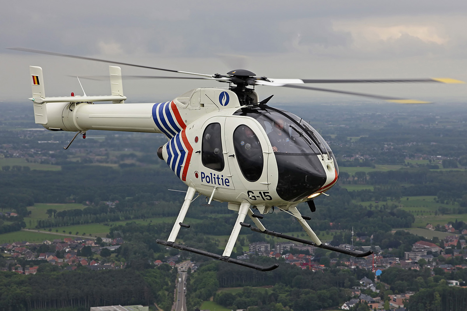 Ilustrační foto vrtulníku MD 520N ve službách belgické policie